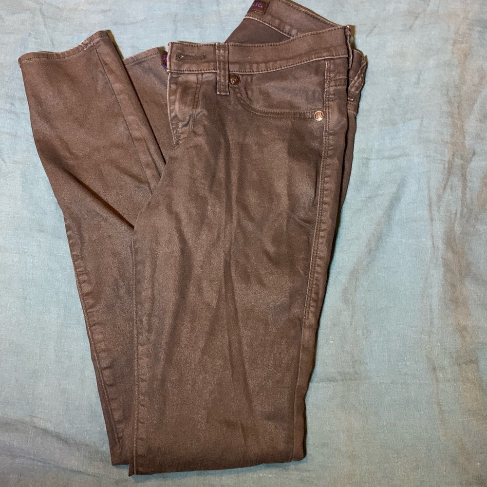 Metallic skinny jeans